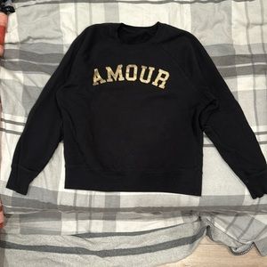 Zadig&Voltaire Upper Amour Foil Crewneck Sweatshirt Size S Black